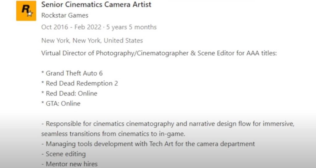 GTA 6 출시 정보에 대한 루머 내용이다.