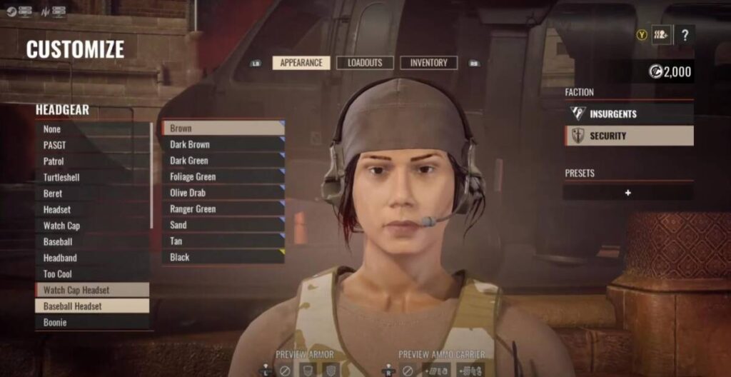 게임패스 추천 게임 인서전시 샌드스톰 커스터마이징 화면