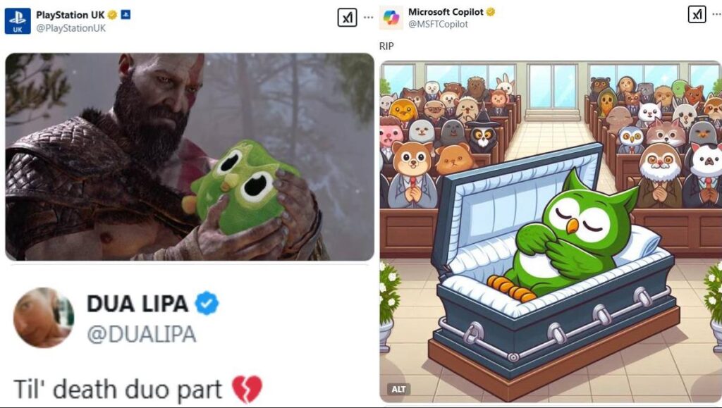 듀오링고 죽음을 리트윗한 팝스타 두아 리파